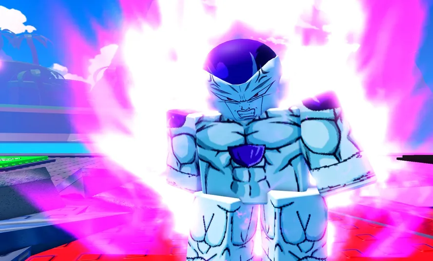 A rare unit pulled in Roblox Anime Dice, wrapped in a pink aura